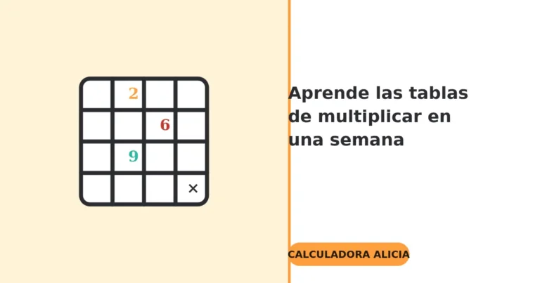Tabla de multiplicar del 2 al 9 plan de una semana