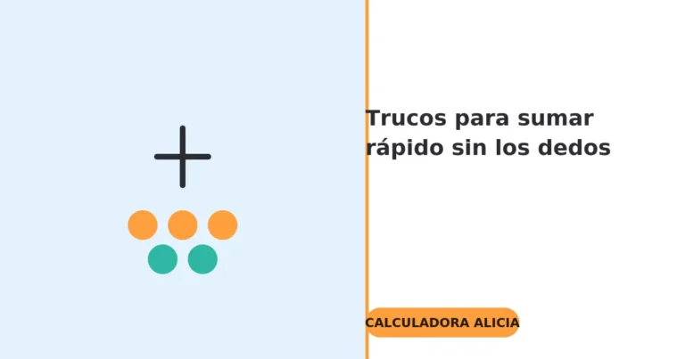 Trucos para sumar rápido sin contar con los dedos